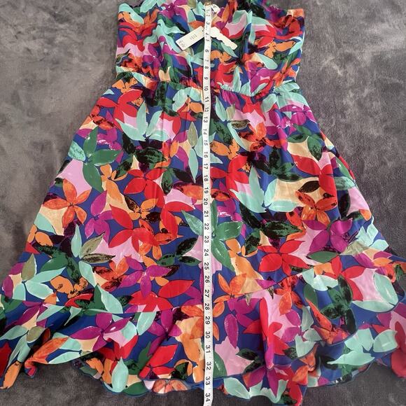 PatPat Girls' Floral Sundress Multicolor Knee Length Sleeveless XL V Neck Ruffle - Picture 5 of 6